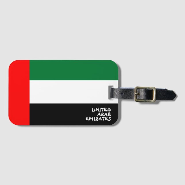 United Arab Emirates National Flag Patriotic Luggage Tag (Front Horizontal)
