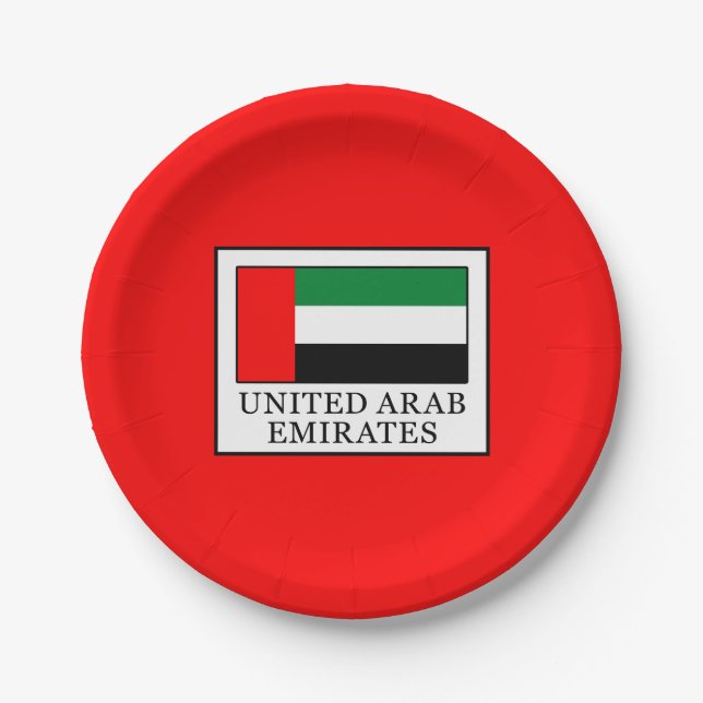 United Arab Emirates Paper Plate (Front)