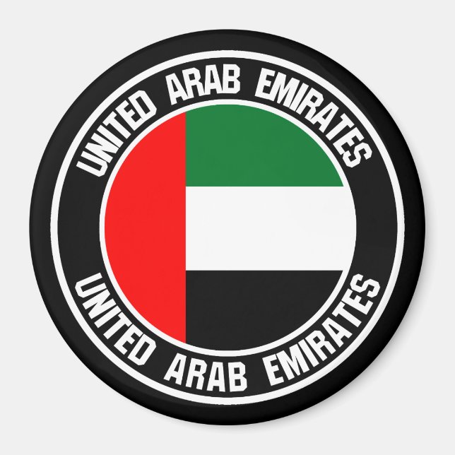 United Arab Emirates Round Emblem Magnet (Front)