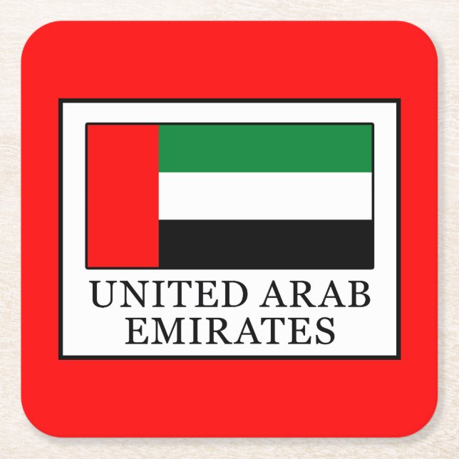United Arab Emirates Square Paper Coaster (Front)