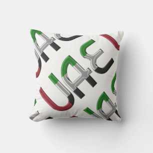 United Arab Emirates UAE Flag Typography Souvenir Cushion