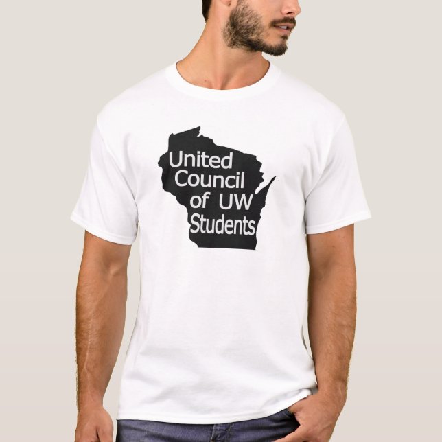 United Council New Logo Grey on Black T-Shirt (Front)