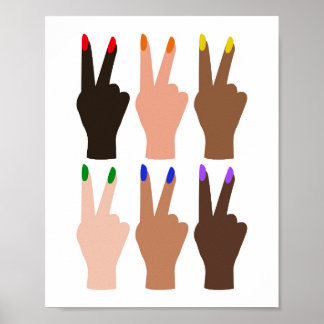 United Diversity Peace Signs Rainbow Colours