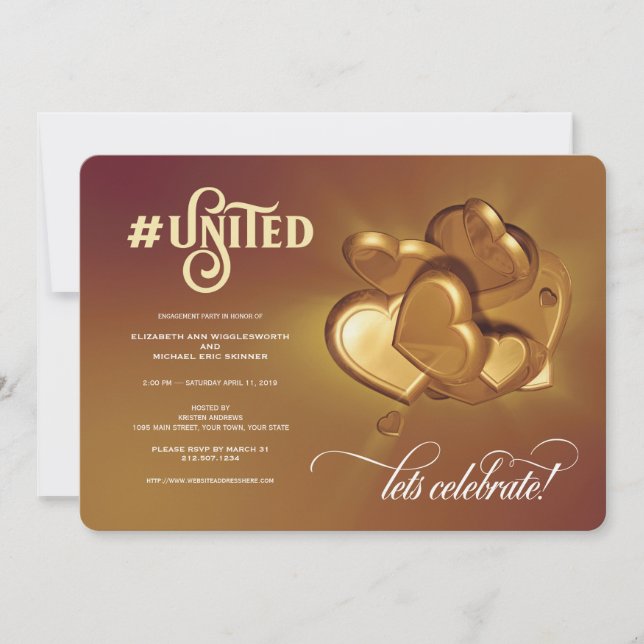 United Gold Party Invitation (Front)