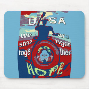 United in Hope: Stronger Together - USA Art Print Mouse Pad