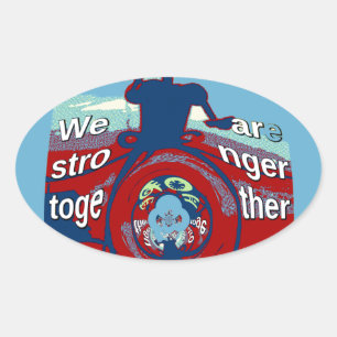 United in Hope: Stronger Together - USA Art Print Oval Sticker