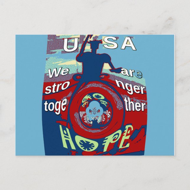 United in Hope: Stronger Together - USA Art Print  Postcard (Front)