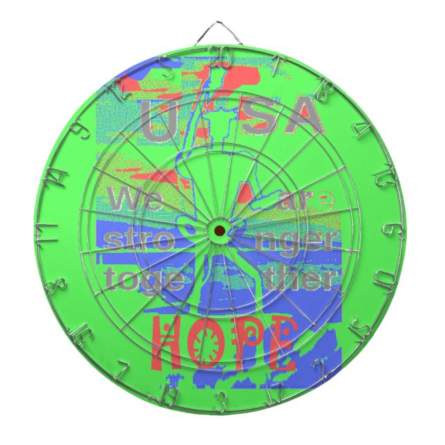 United in Hope: Stronger Together - Vibrant USA  Dartboard (Front)