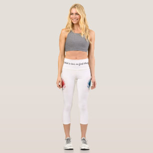 United in Love Waistband Design – Inspirational Wo Capri Leggings