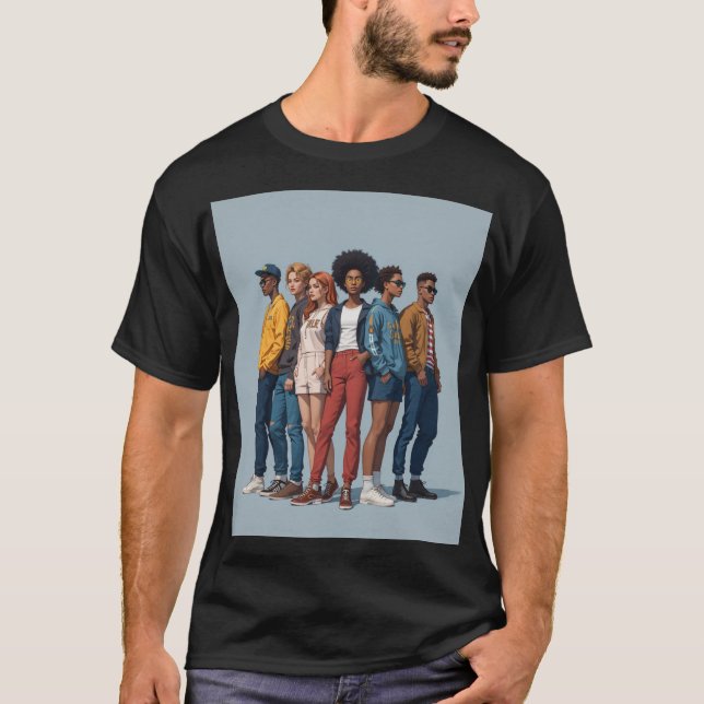 United in Style – Diverse People Art T-Shirt (Front)