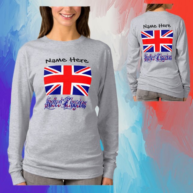 United Kingdom and British Flag Personalised  T-Shirt (Creator Uploaded)