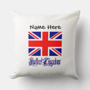 United Kingdom and UK Flag Personalised  Cushion