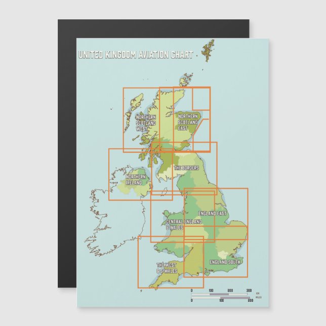 United Kingdom aviation chart (Front/Back)