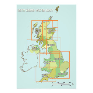 United Kingdom aviation chart Photo Print