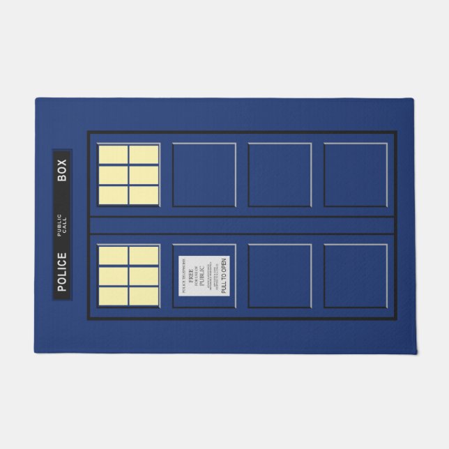 United Kingdom - Blue Police Public Call Box 1 Doormat (Front)