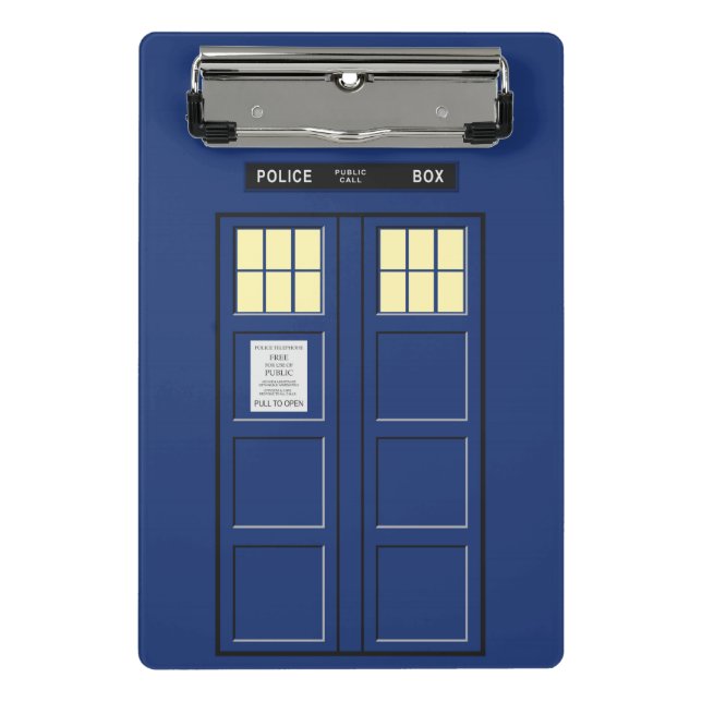 United Kingdom - Blue Police Public Call Box 1 Mini Clipboard (Front)