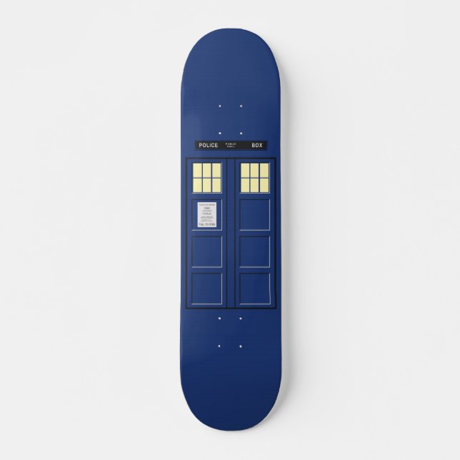 United Kingdom - Blue Police Public Call Box 1 Skateboard (Front)
