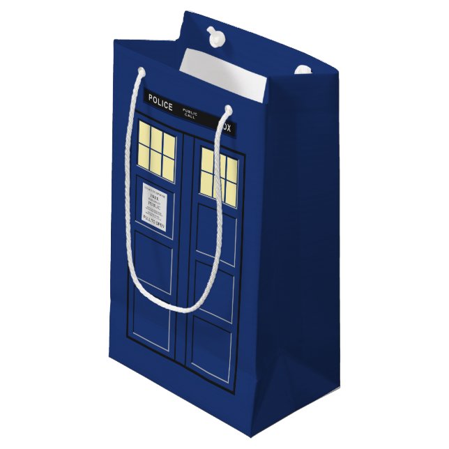 United Kingdom - Blue Police Public Call Box 1 Small Gift Bag (Front Angled)