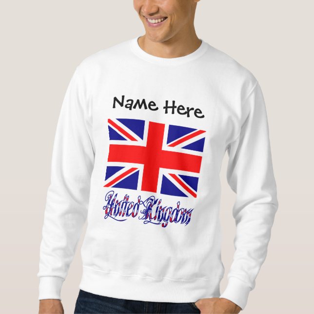 United Kingdom British Flag Black Personalisation  Sweatshirt (Front)