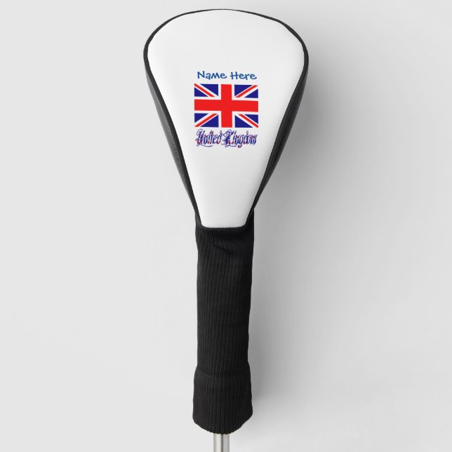 United Kingdom British Flag Blue Personalisation Golf Head Cover (Front)