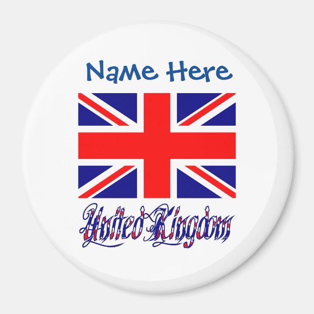 United Kingdom British Flag Blue Personalisation Magnet (Front)