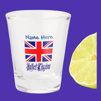 United Kingdom British Flag Blue Personalisation Shot Glass