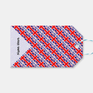 United Kingdom British Flag Tiled Personalised Gift Tags