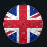 United Kingdom (British Flag) (Union Jack) (UK) GB Dartboard<br><div class="desc">This design features the national flag of the United Kingdom, which is also known as the Union Jack. The flag is also known as the Royal Union Flag in Canada. It dates back to the early 17th century, when James I had inherited the English and Irish thrones, which allowed him...</div>