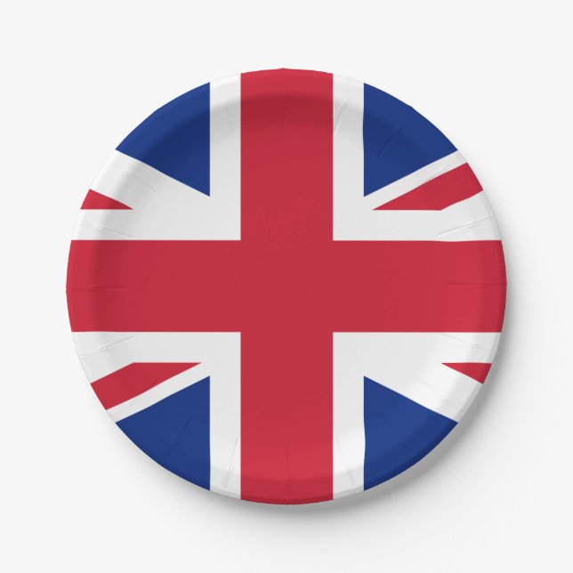 United Kingdom (British Flag) (Union Jack) (UK) GB Paper Plate (Front)