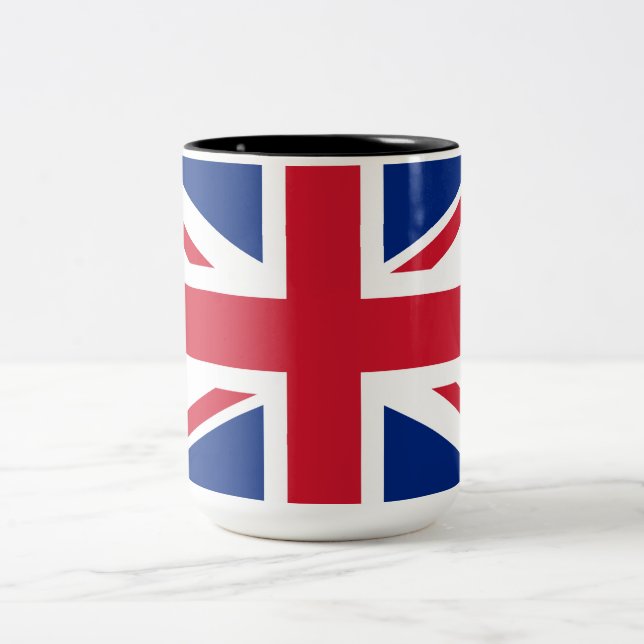 United Kingdom (British Flag) (Union Jack) (UK) GB Two-Tone Coffee Mug (Center)
