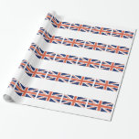 United Kingdom British Flag Union Jack Wrapping Wrapping Paper<br><div class="desc">United kingdom wrapping paper for holiday gift wrapping Use for Christmas birthday etc red white blue flag Change background colour choose customise it>edit>background then choose your colour</div>