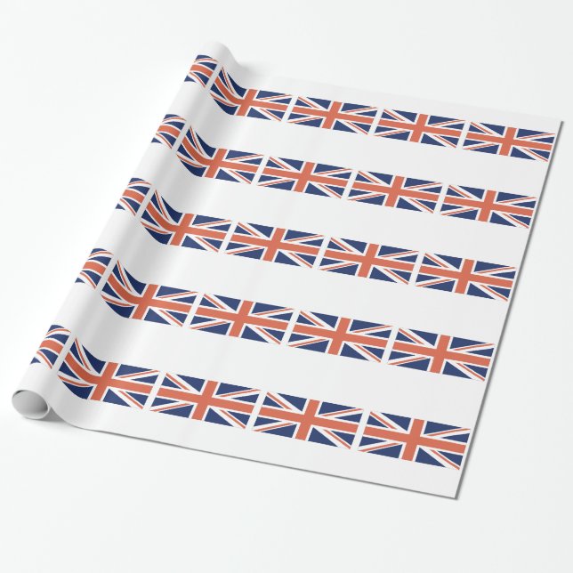 United Kingdom British Flag Union Jack Wrapping Wrapping Paper (Unrolled)