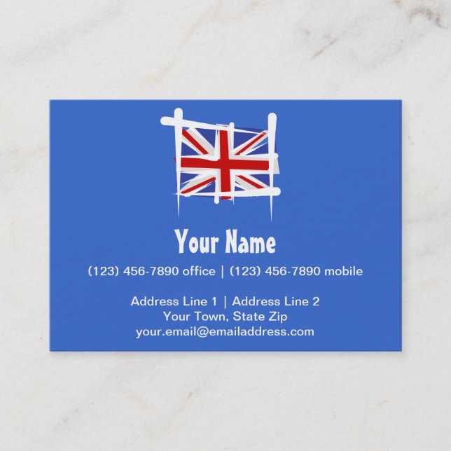 United Kingdom Brush Flag Business Card (Front)