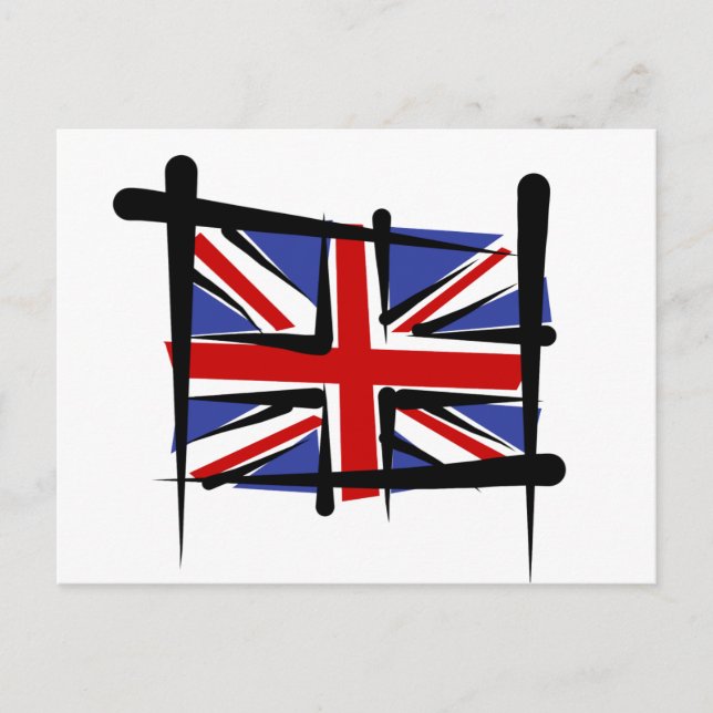 United Kingdom Brush Flag Postcard (Front)