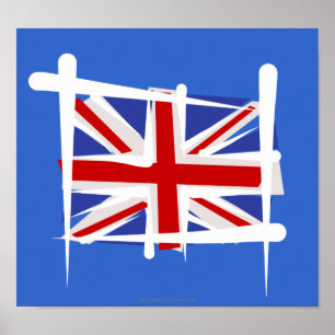 United Kingdom Brush Flag Poster