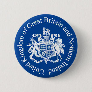 United Kingdom coat of arms 6 Cm Round Badge