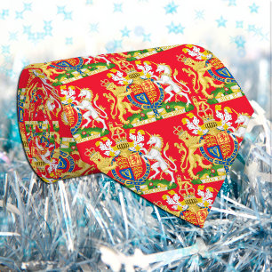 United Kingdom Coat of arms, British Flag, Red Tie