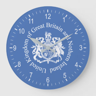 United Kingdom coat of arms Large Clock
