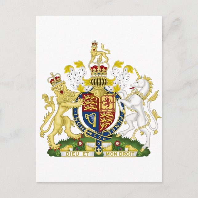 United Kingdom Coat of Arms Postcard (Front)