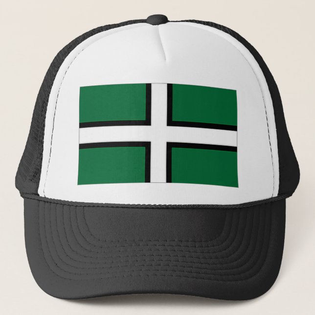 United Kingdom Devon Flag Trucker Hat (Front)