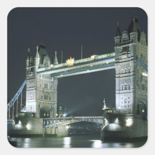 United Kingdom, England, London, Tower Bridge. Square Sticker