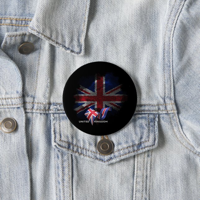 United Kingdom Flag 7.5 Cm Round Badge (In Situ)