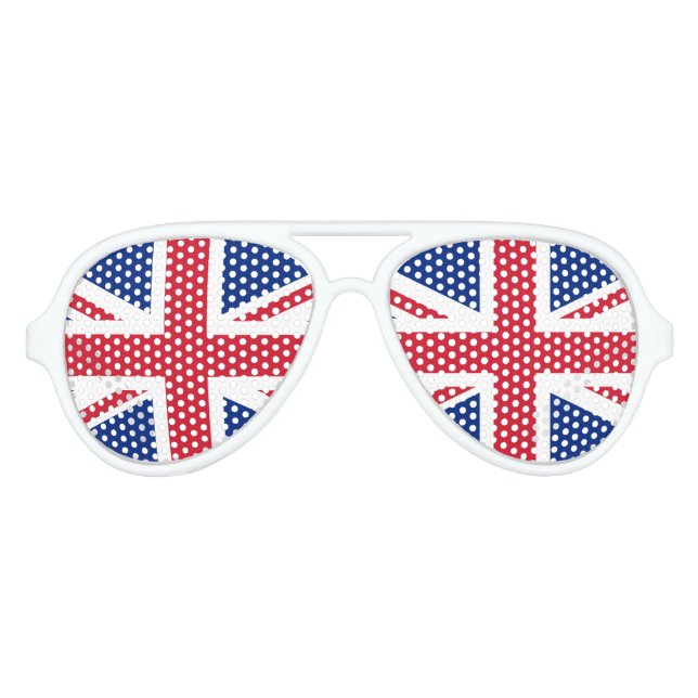 United Kingdom flag Aviator Sunglasses (Front)