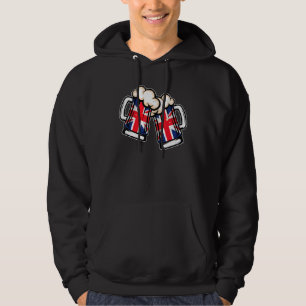 United Kingdom Flag Beer Mug Cool British Beer Hoodie