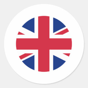 United Kingdom Flag Circle The MUSEUM Zazzle Classic Round Sticker