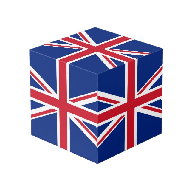 United Kingdom flag Cube (Front Angled)