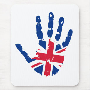 United Kingdom Flag Handprint Mouse Pad