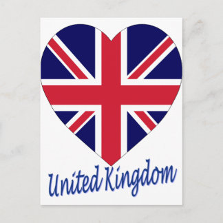 United Kingdom Flag Heart Postcard