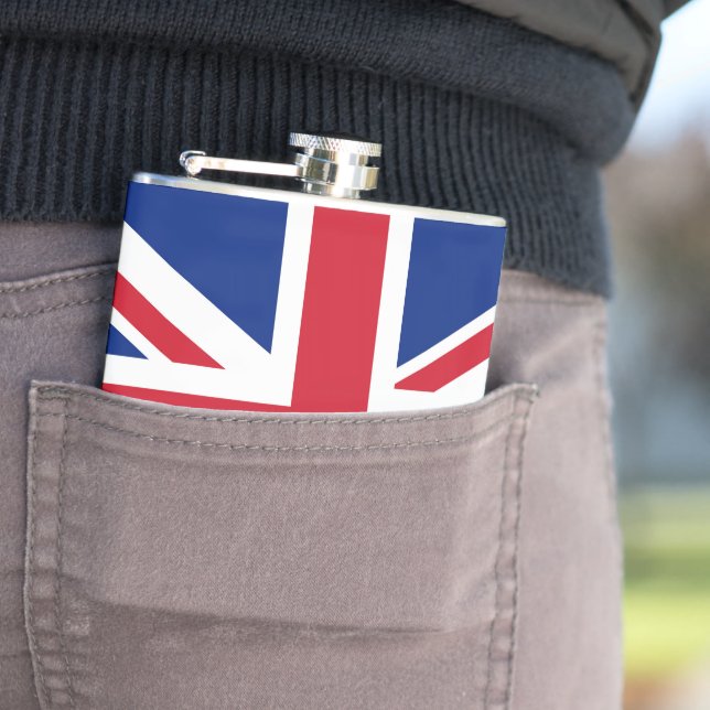 United Kingdom flag Hip Flask (In Situ)