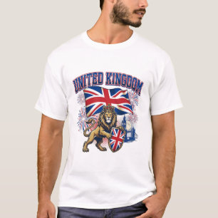 United Kingdom Flag Patriotic Royal Lion T-Shirt